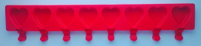 MOLDE DE SILICONA CORAZON PALETA X 8