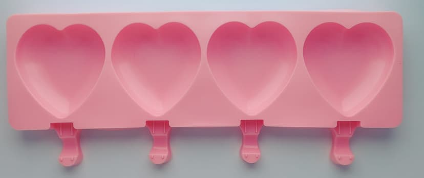MOLDE DE SILICONA PALETA  CORAZON X4