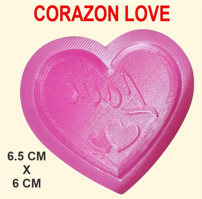 MOLDE DE SILICONA CORAZON LOVE