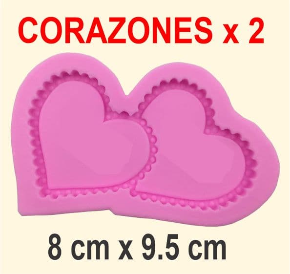 MOLDE DE SILICONA CORAZON X2