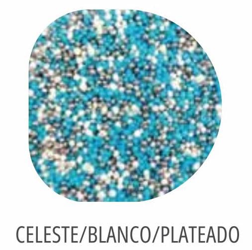 BOLITAS CELESTE/BLANCO/PLATEADO