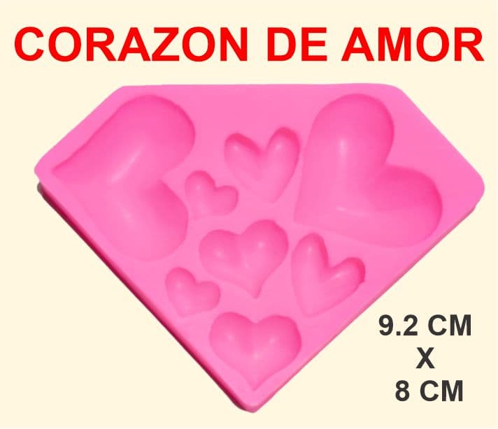 MOLDE DE SILICONA CORAZON DE AMOR X8